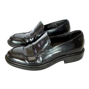 Bostonian Strada Black Genuine Leather Dress Shoes Mens 8 Loafers Slip On